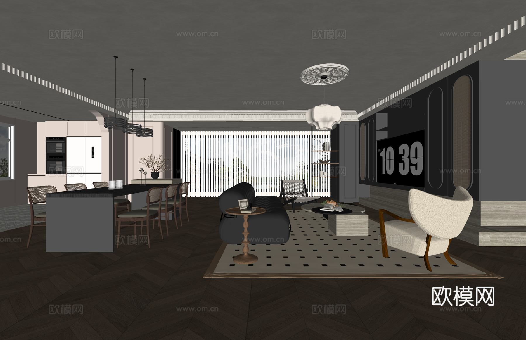 门窗 衣帽间 卧室su模型