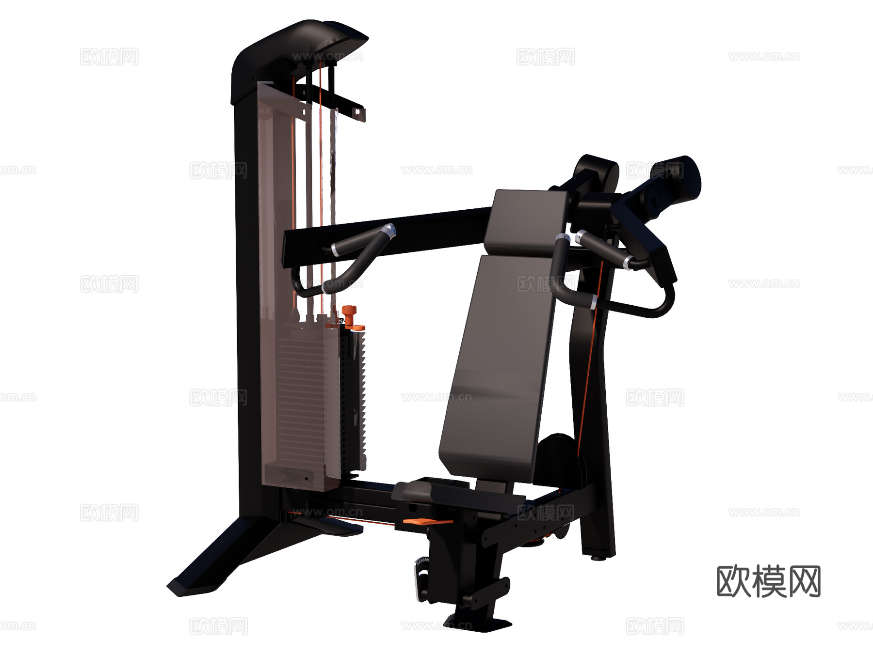 运动器材 健身器材 健身房设备 坐姿推肩器su模型