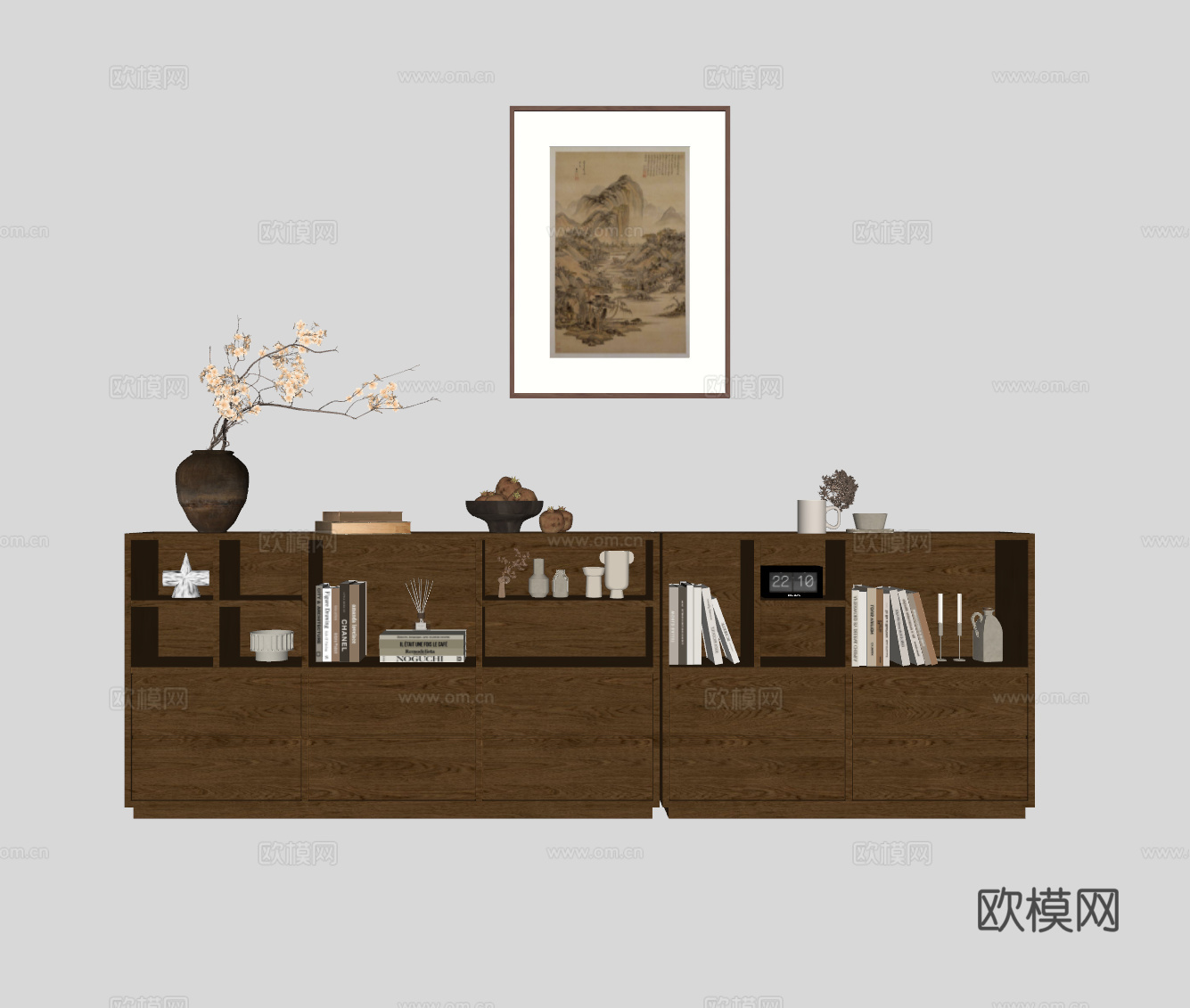 中古风装饰柜su模型