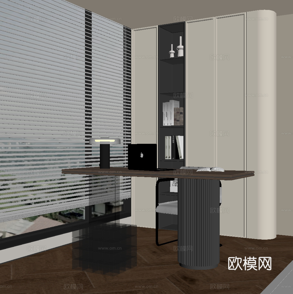 现代小茶台su模型