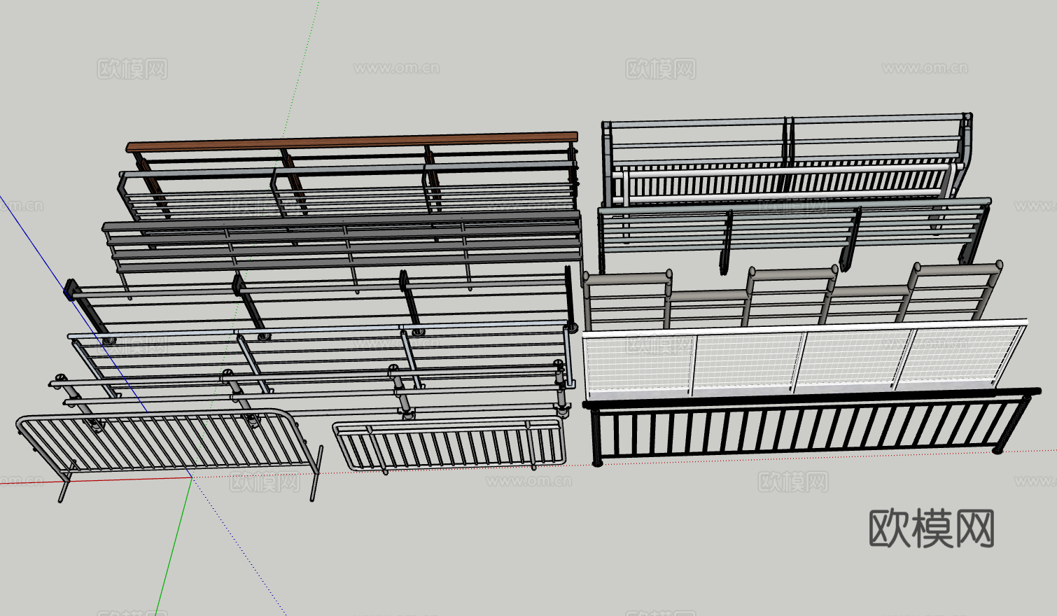 护栏金属护栏su模型