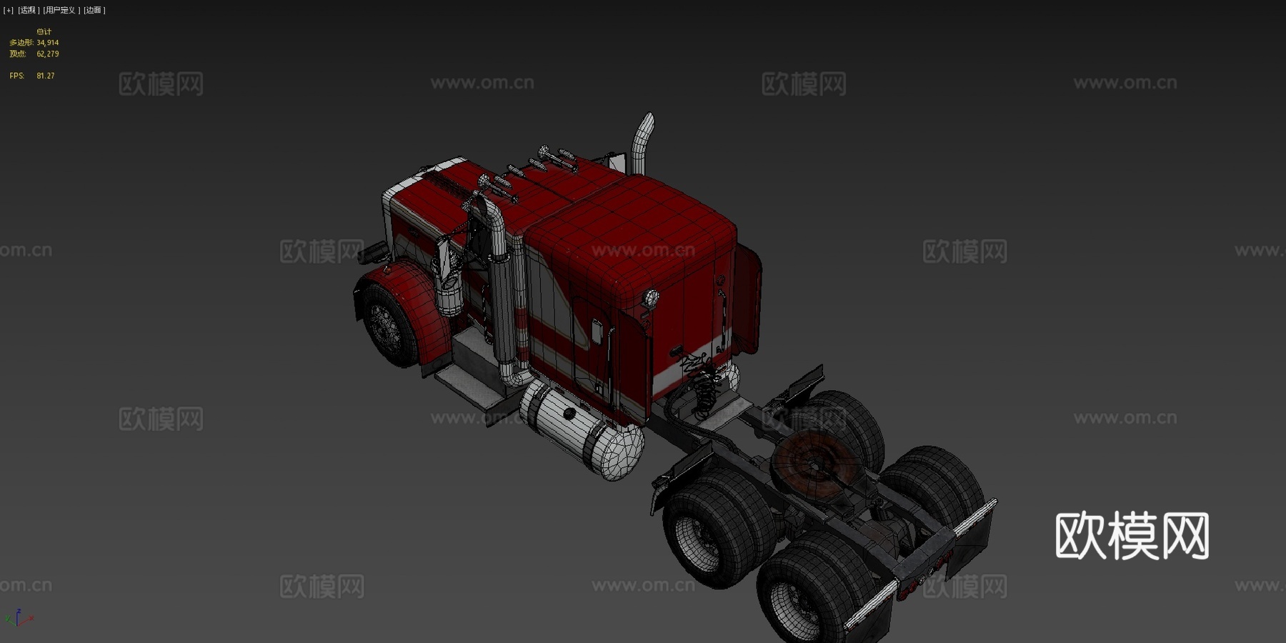 彼得比尔特359半挂卡车su模型