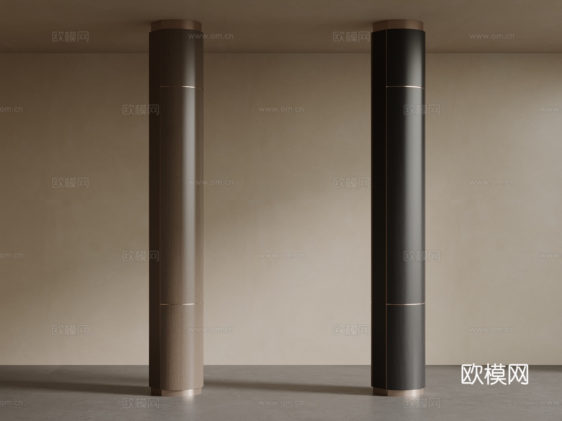 现代造型柱su模型