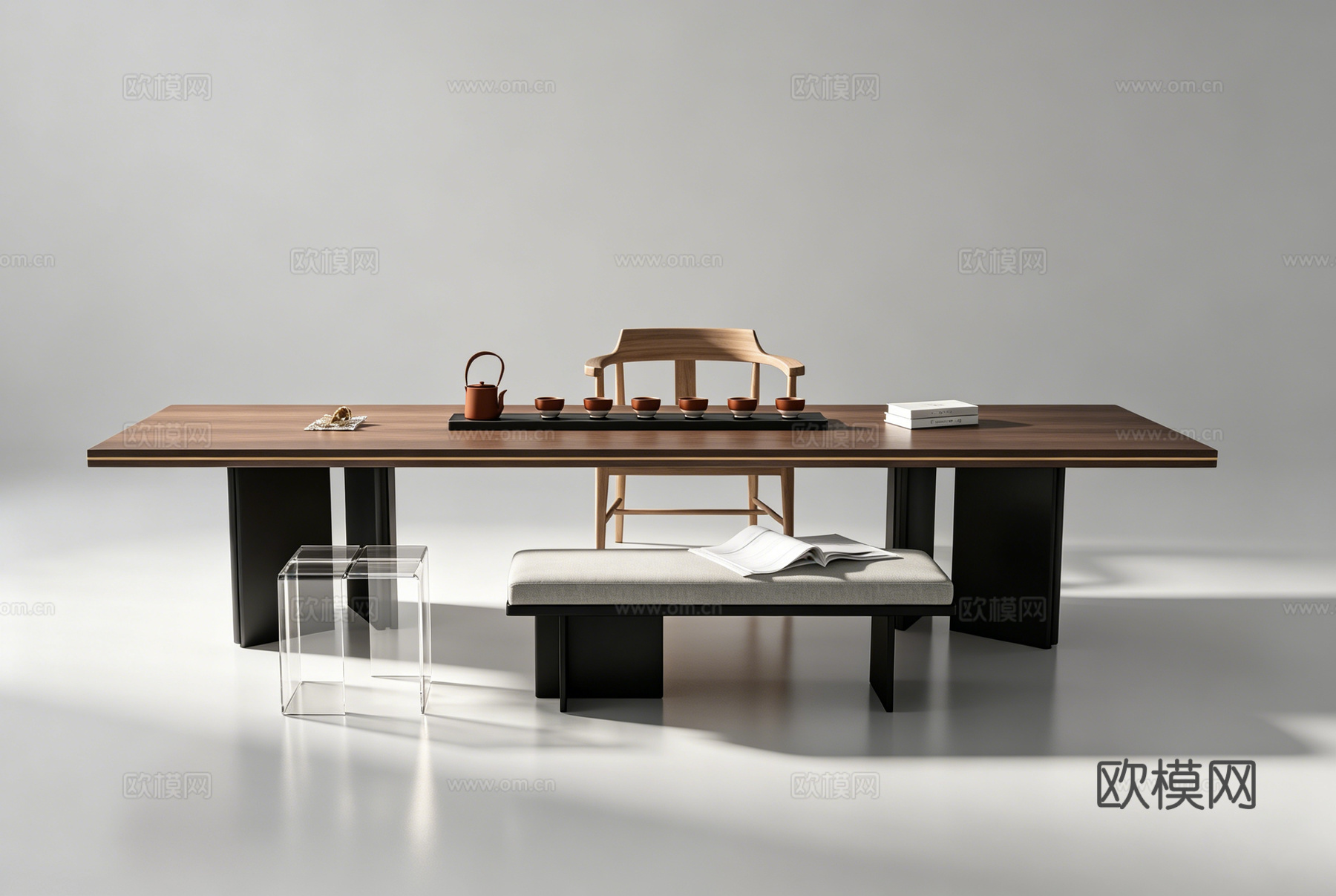现代茶桌su模型
