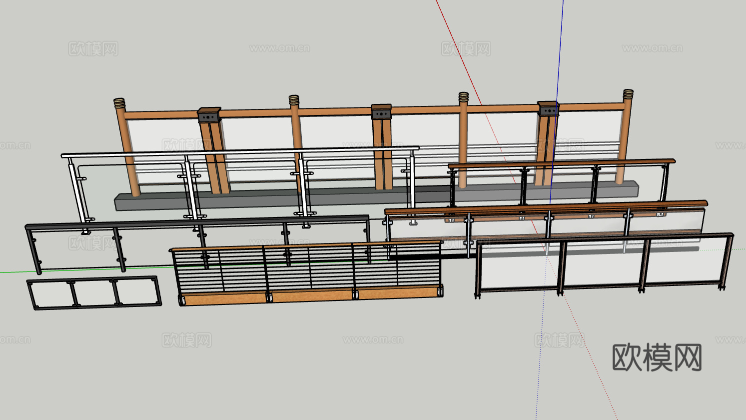 护栏金属护栏su模型