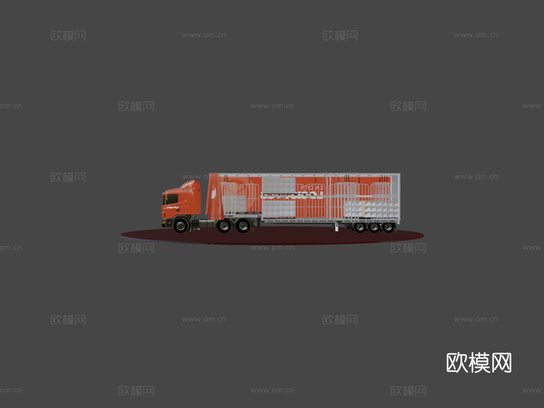 汽车中层甲板拖车su模型