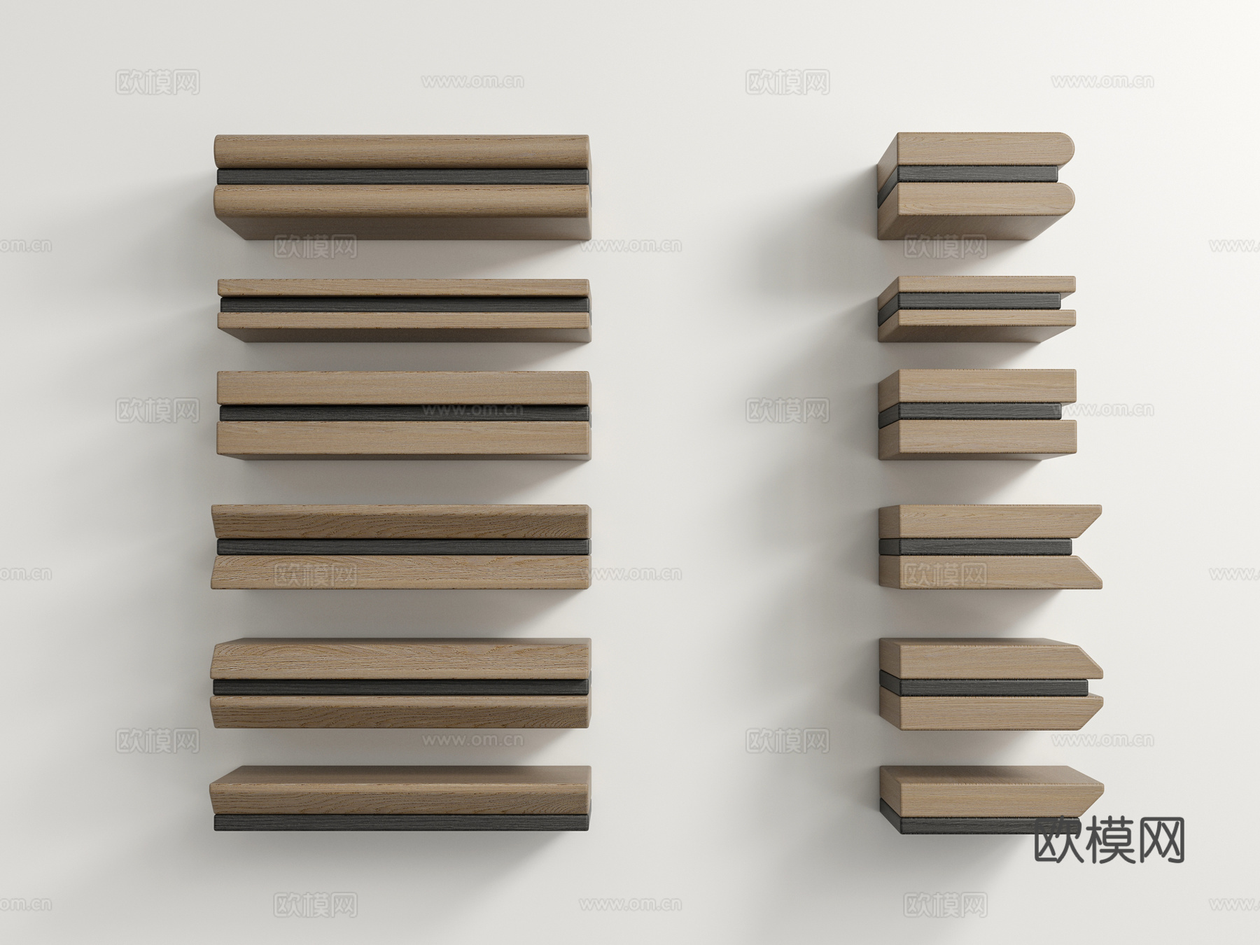 ABA衣柜柜子书柜展示柜三明治隔板su模型