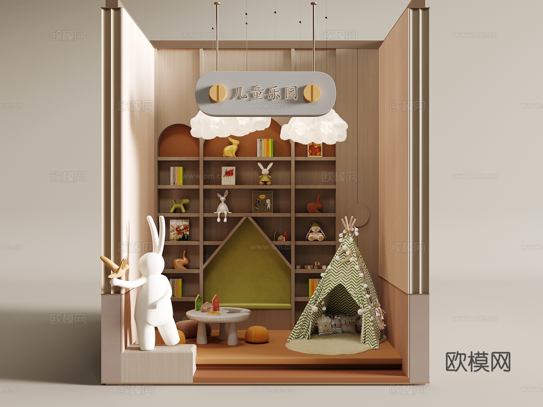 儿童乐园 书架 帐篷su模型