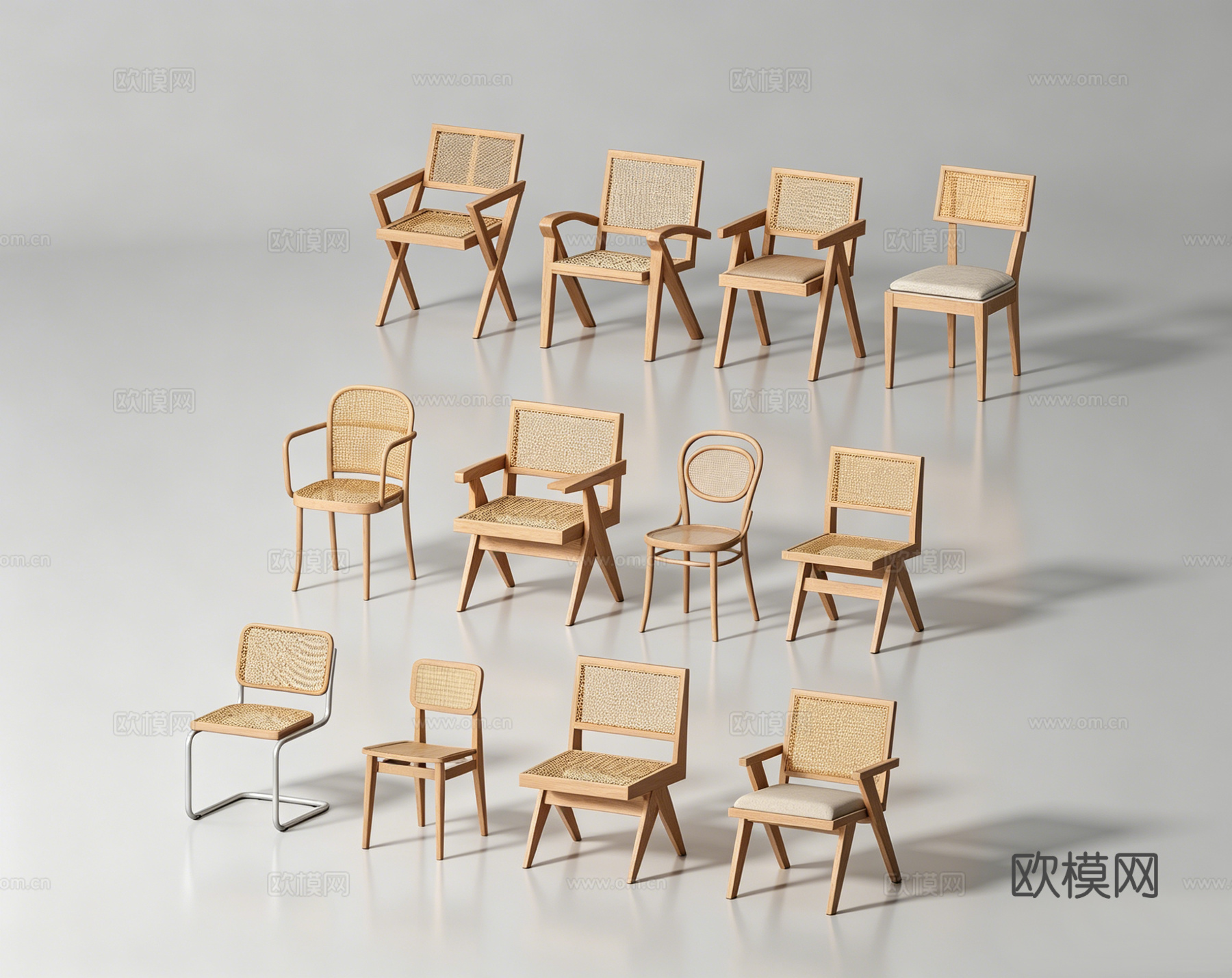 侘寂单椅su模型