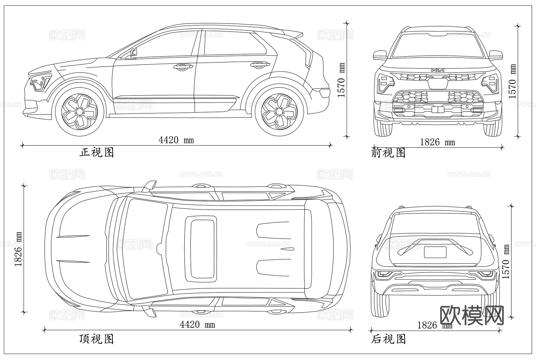 极睿EV e-Niro 纯电跨界SUV 小型电动SUVcad施工图