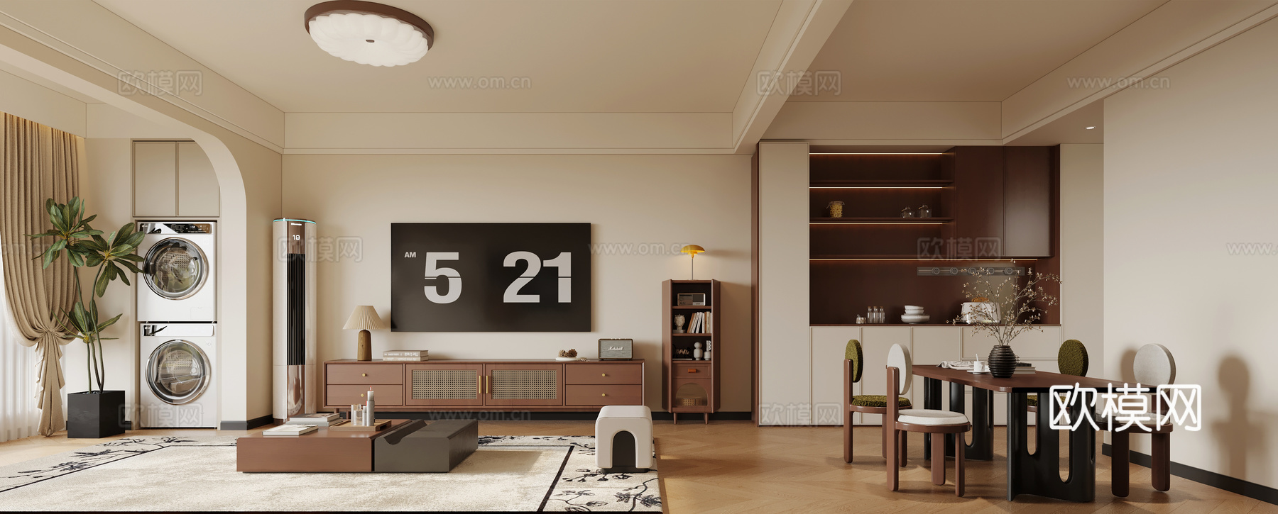 中古奶油客餐厅su模型