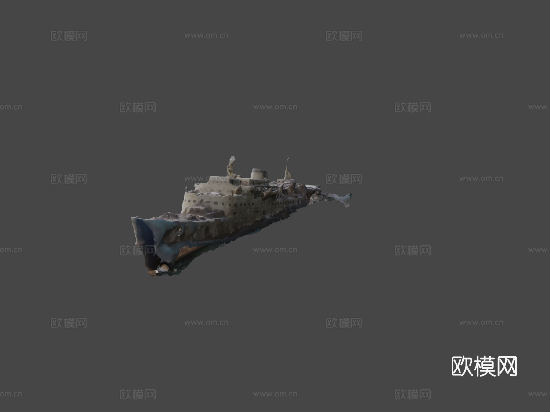 游轮残骸，沙特红海海岸su模型