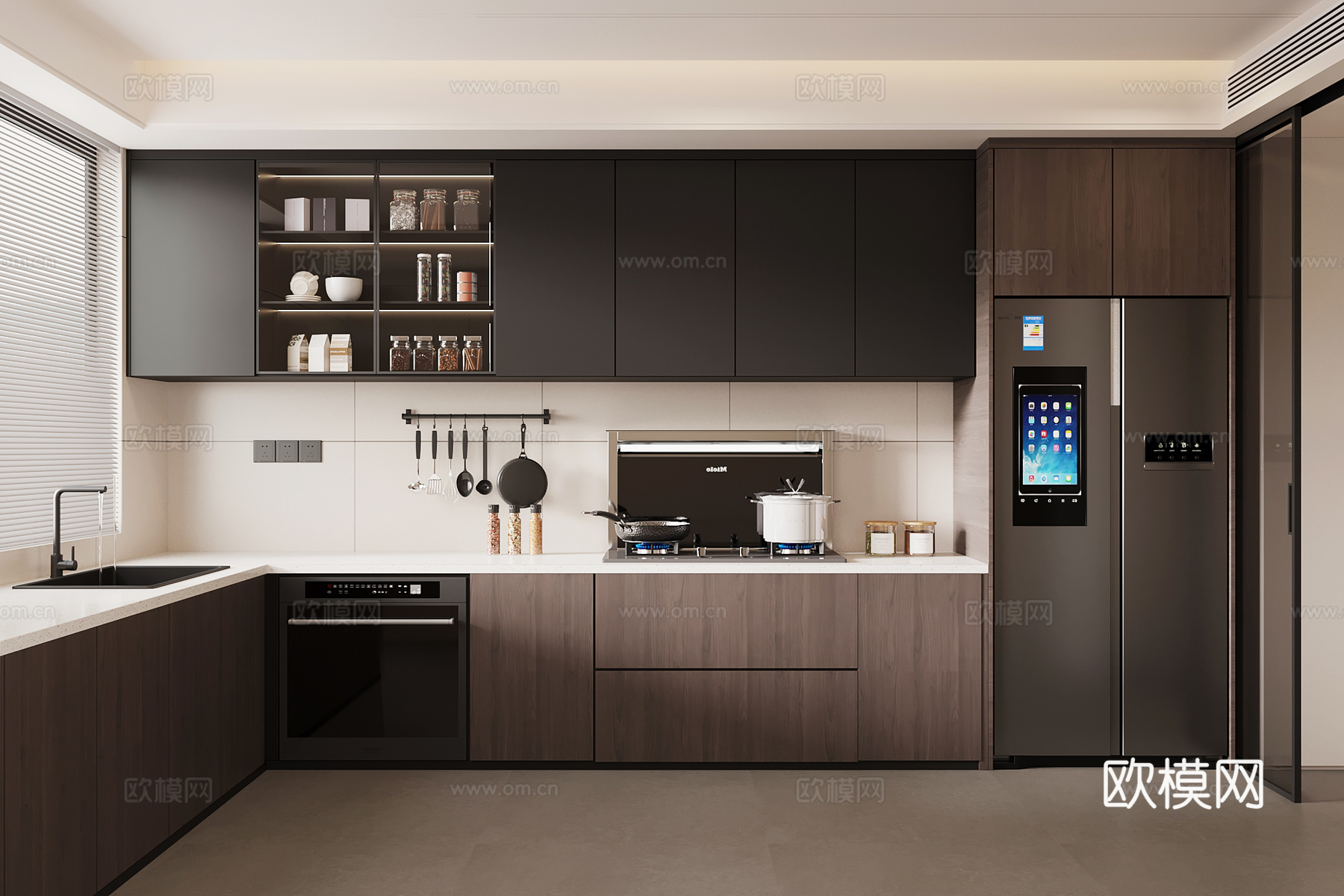 现代意式厨房su模型