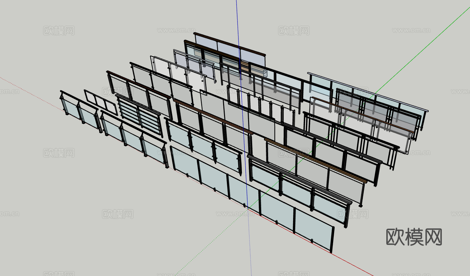 护栏金属护栏su模型