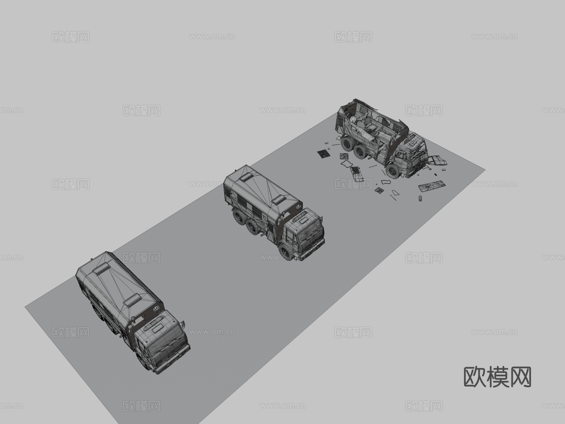 被摧毁的俄罗斯监狱车Autozaksu模型