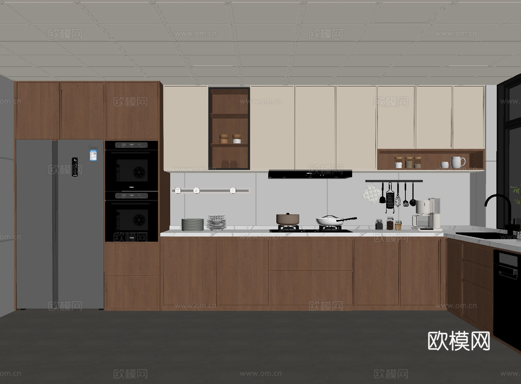中古厨房su模型