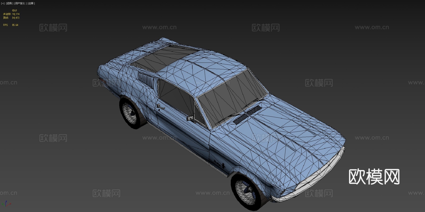 福特野马1968-低多边形su模型