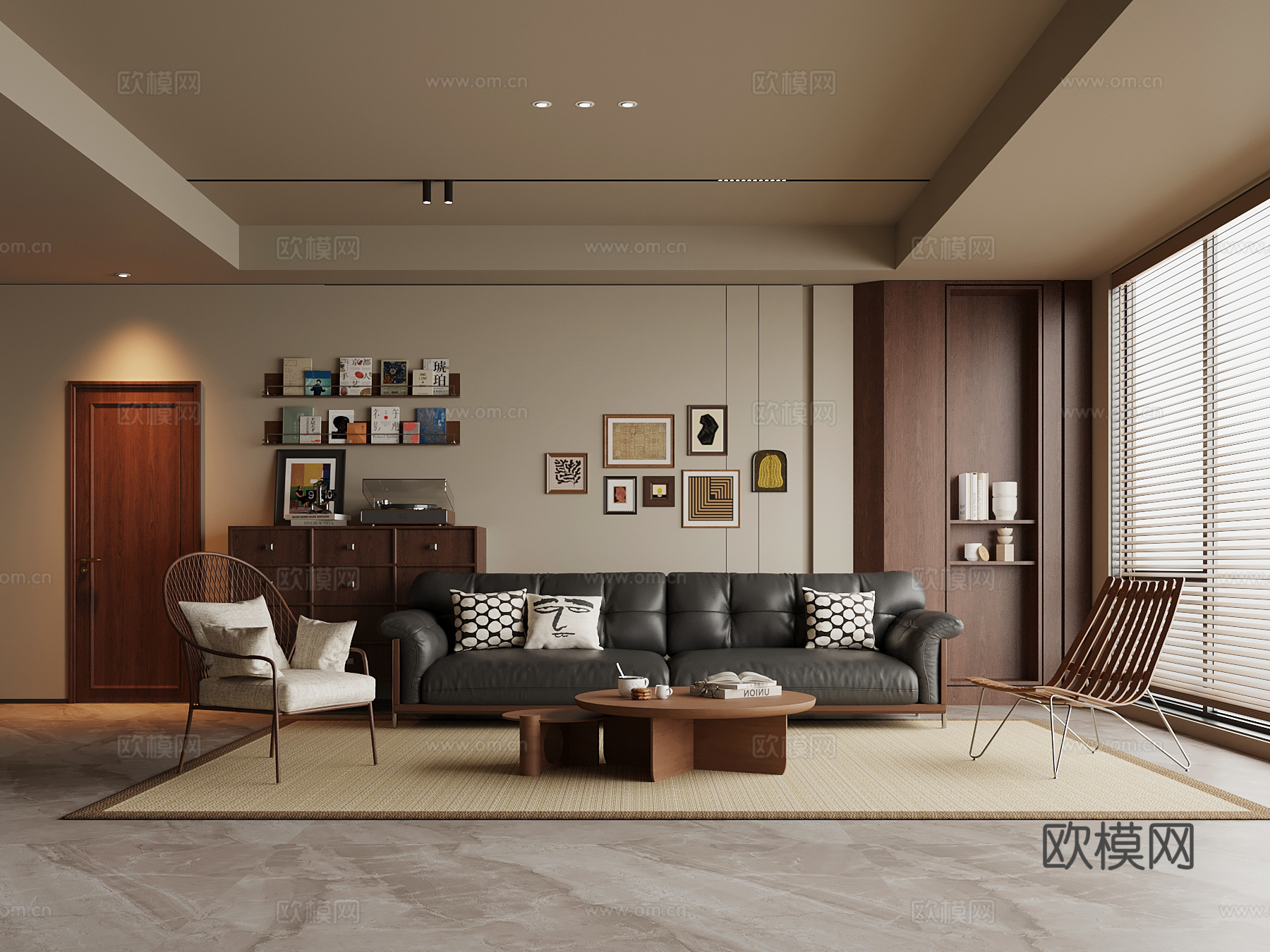 中古风客厅su模型