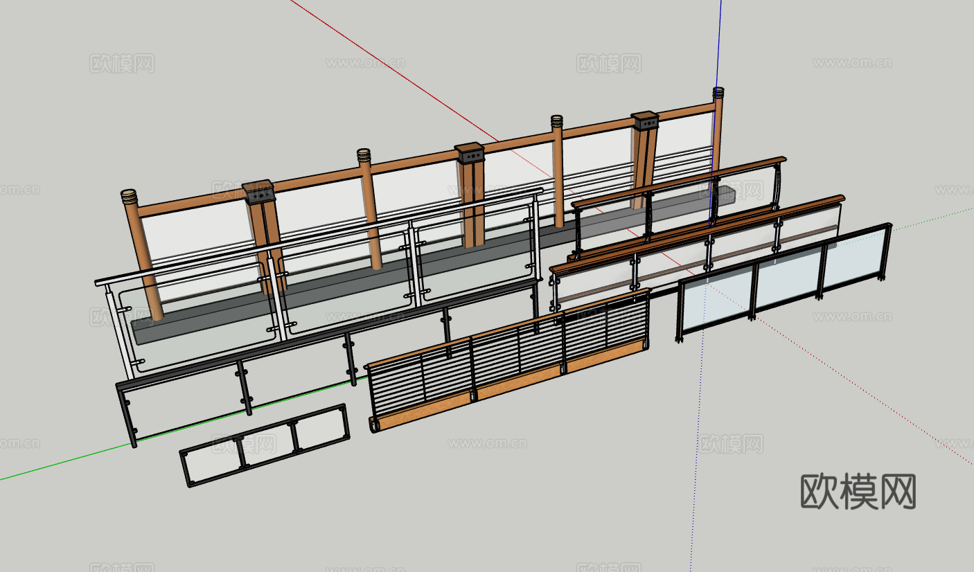 护栏金属护栏su模型