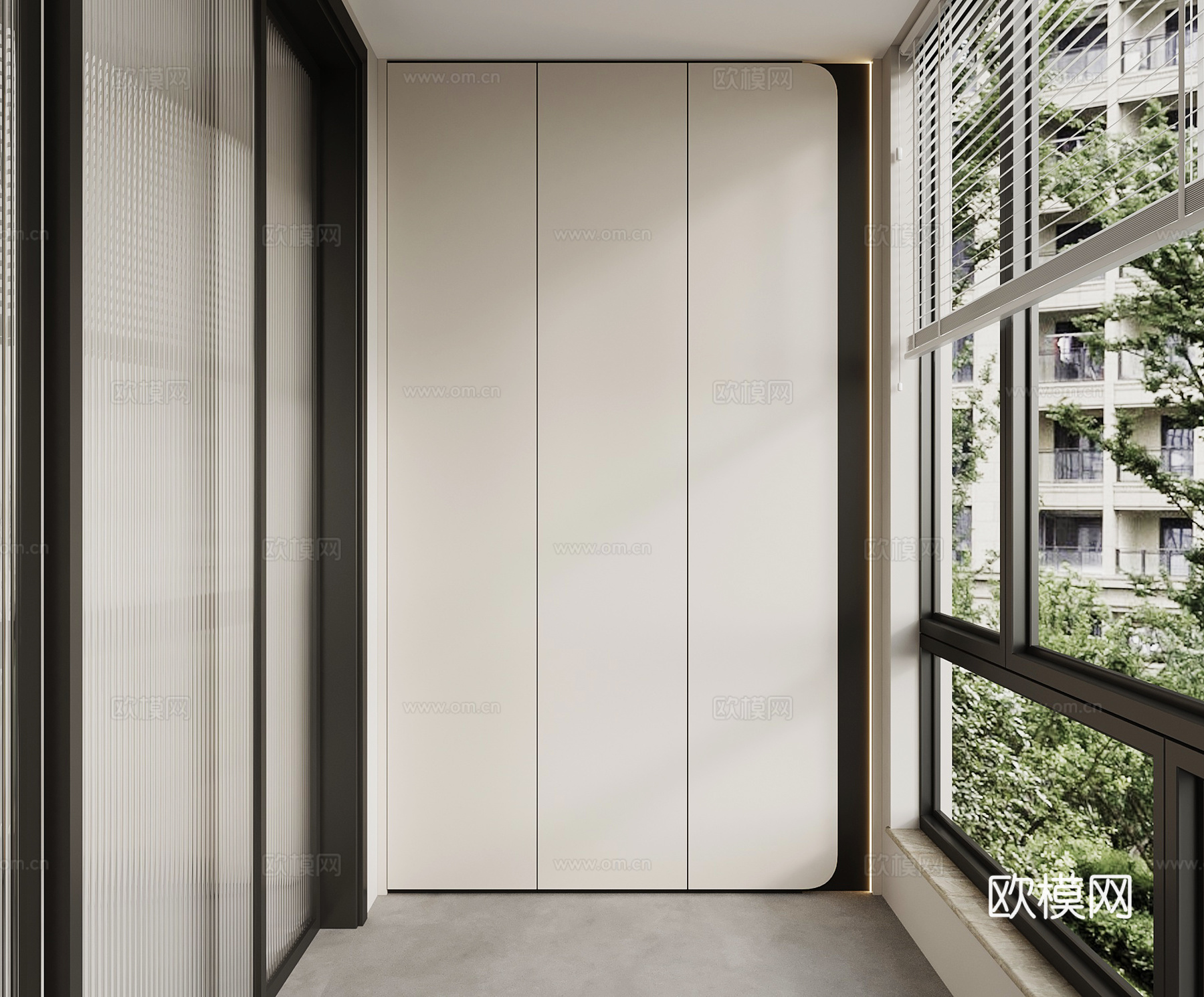 现代阳台柜su模型