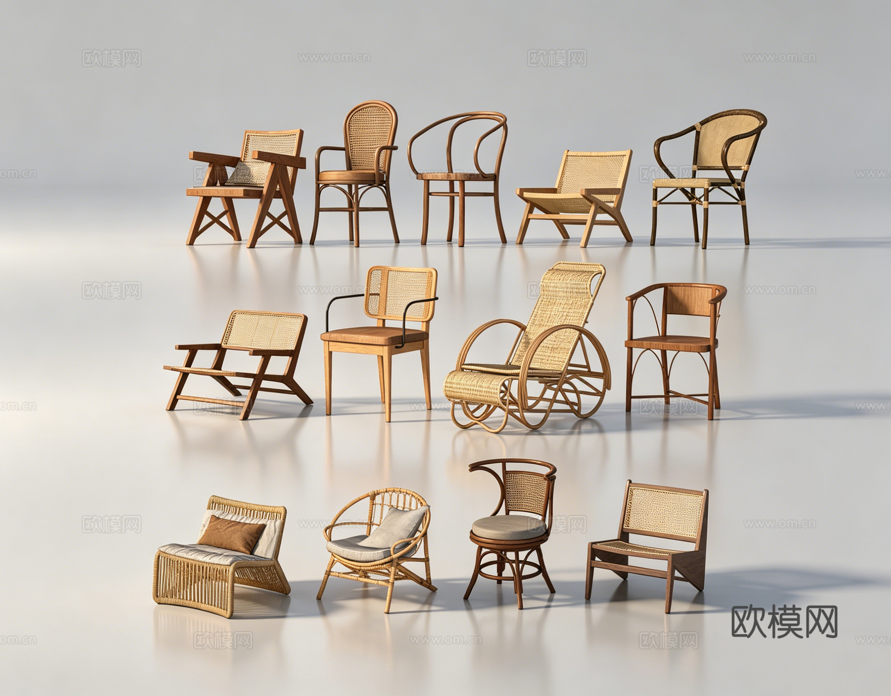 侘寂单椅su模型