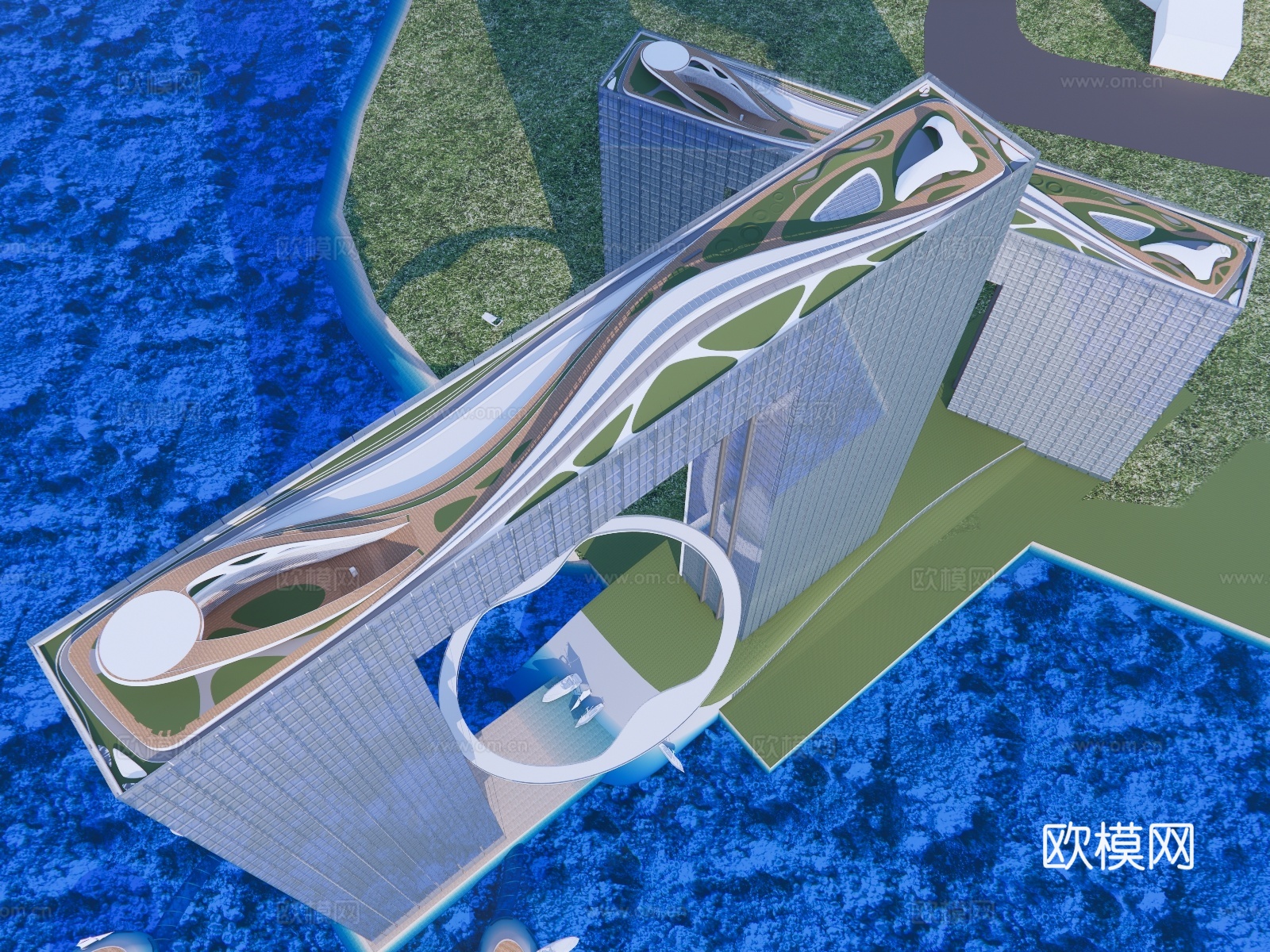 度假酒店高层酒店su模型