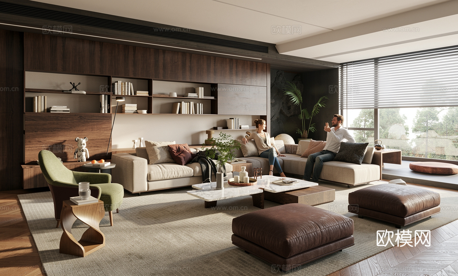 现代客厅  高级灰  米洛提su模型