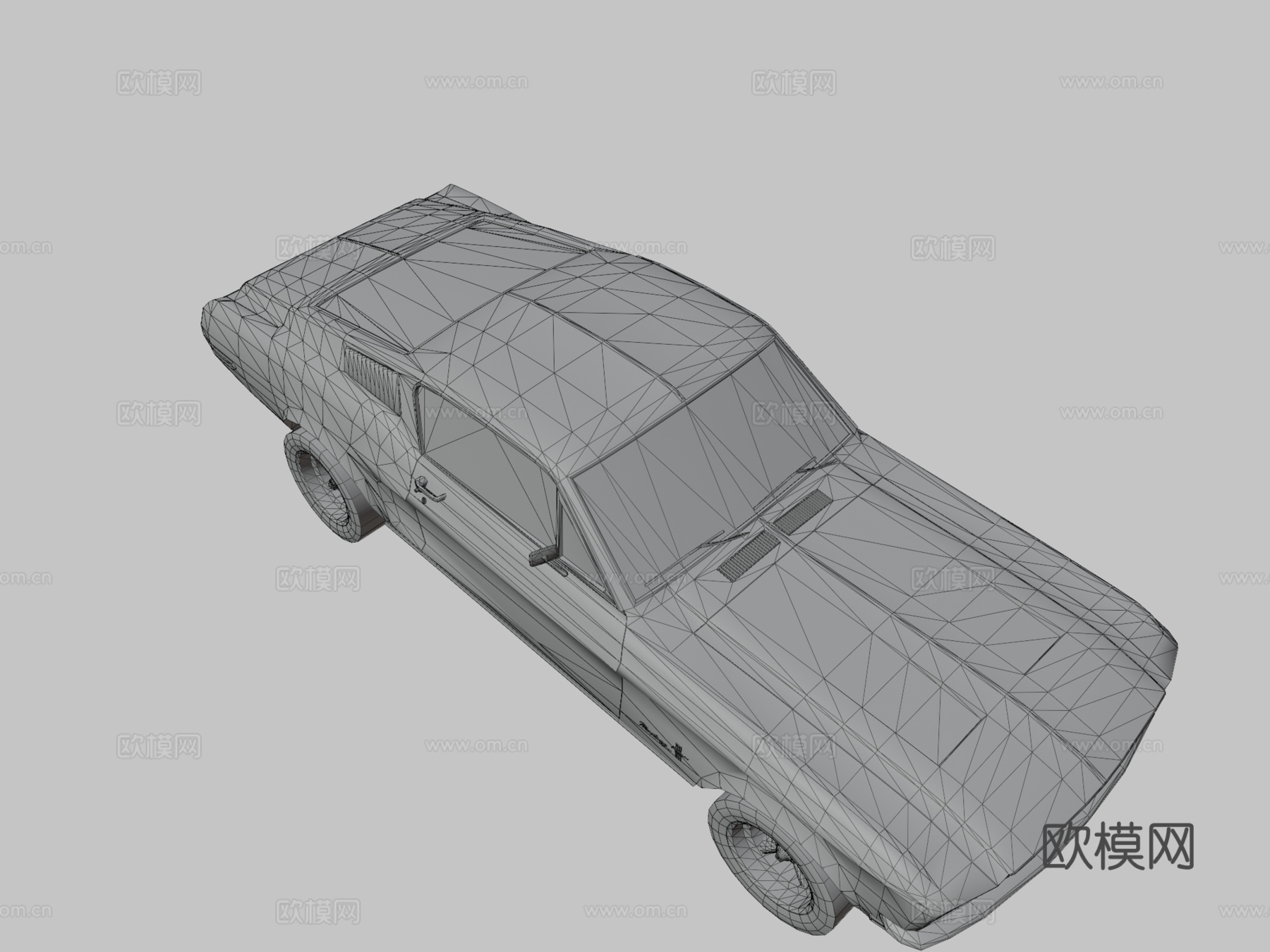 福特野马1968-低多边形su模型