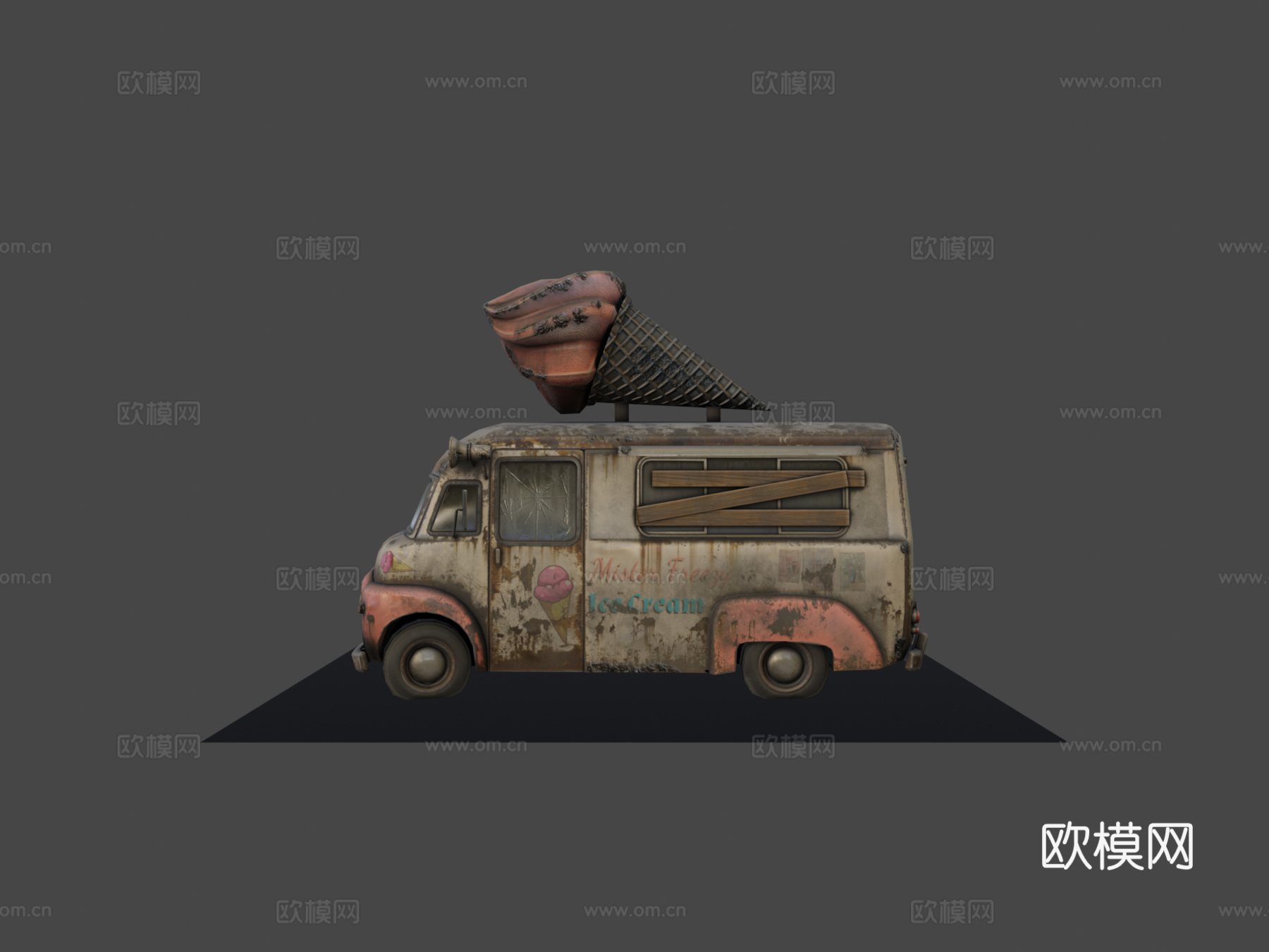 冰淇淋卡车挑战-核爆冰淇淋卡车su模型