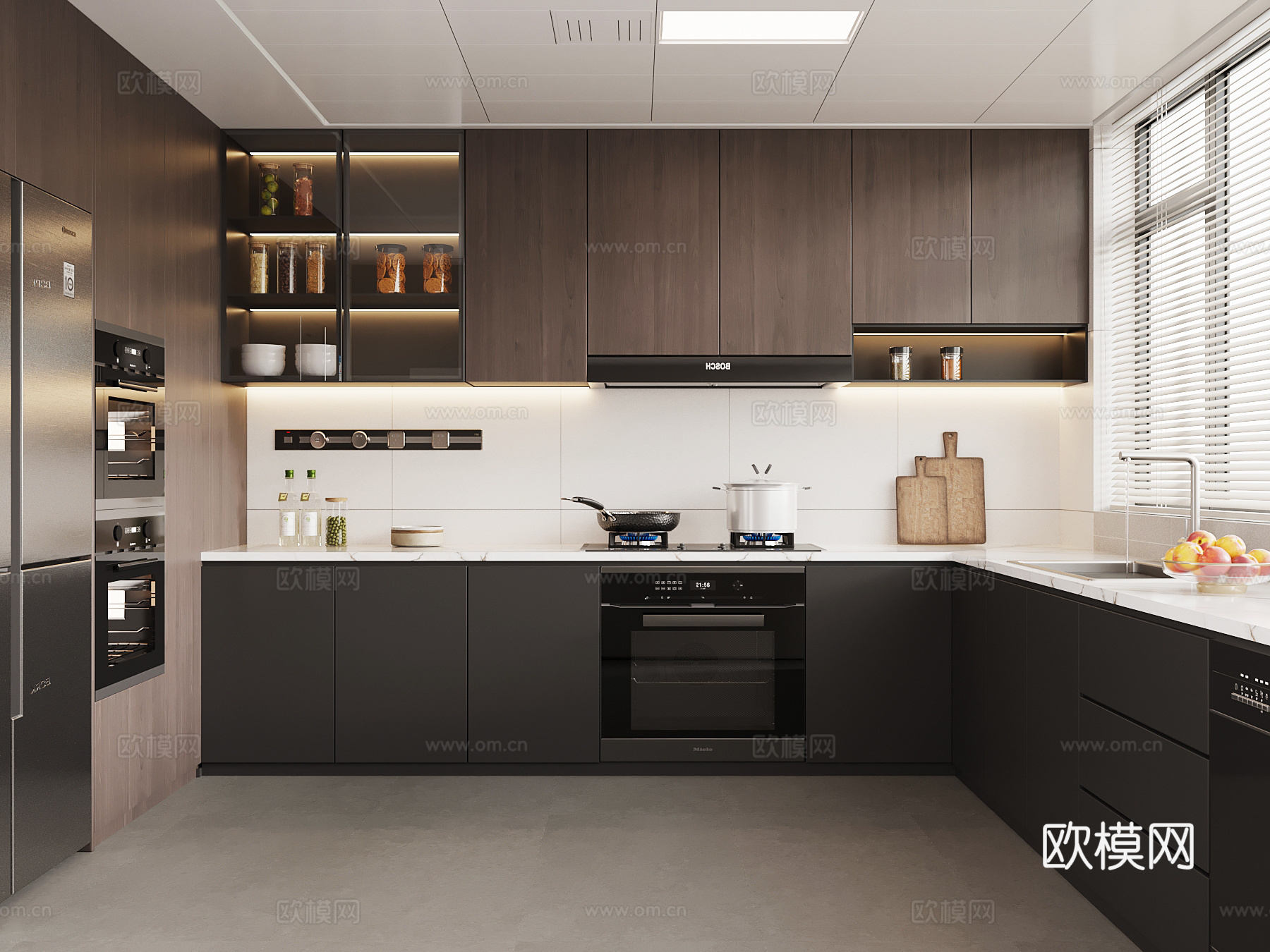 现代意式厨房su模型