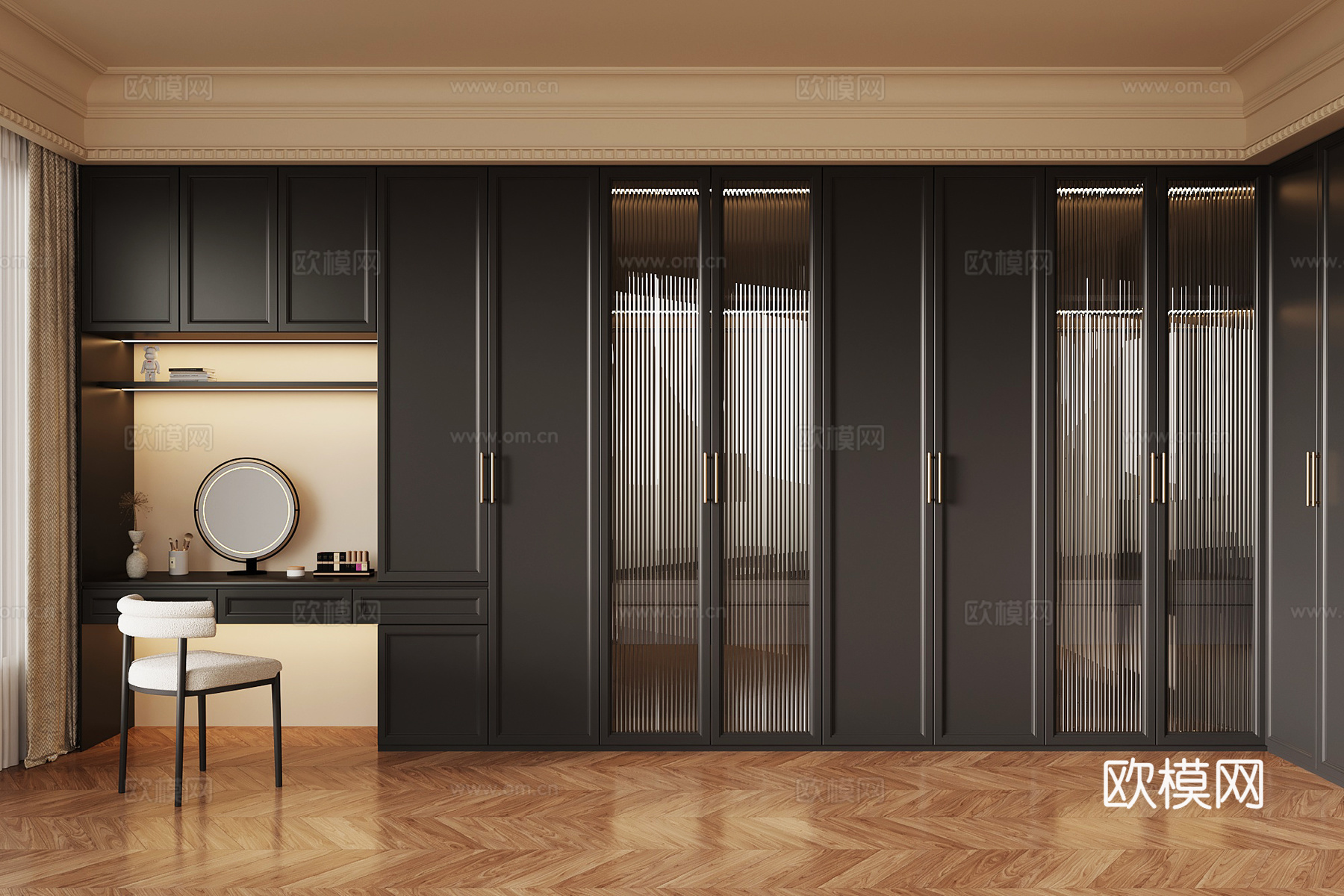 法式复古衣帽间su模型