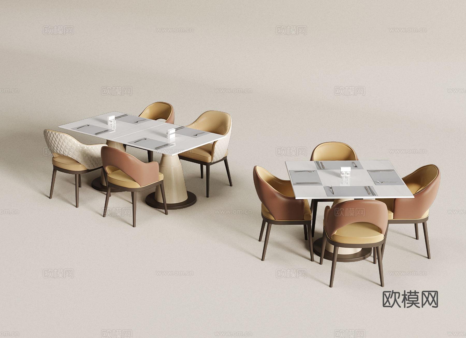 现代餐桌椅su模型