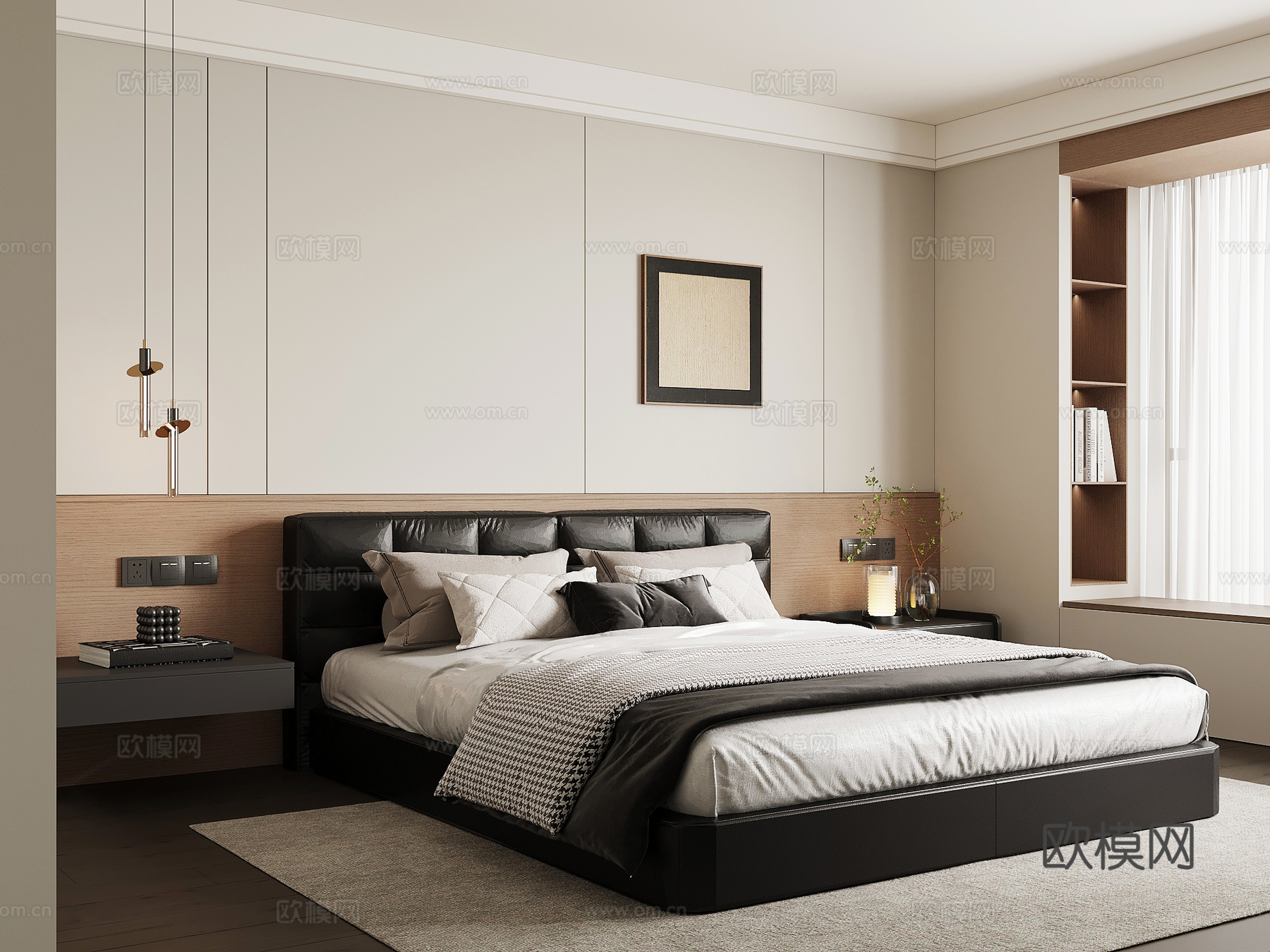 现代卧室su模型