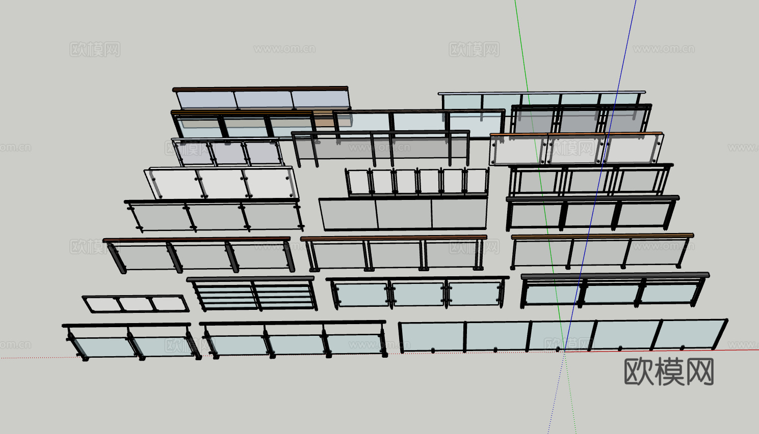 护栏金属护栏su模型