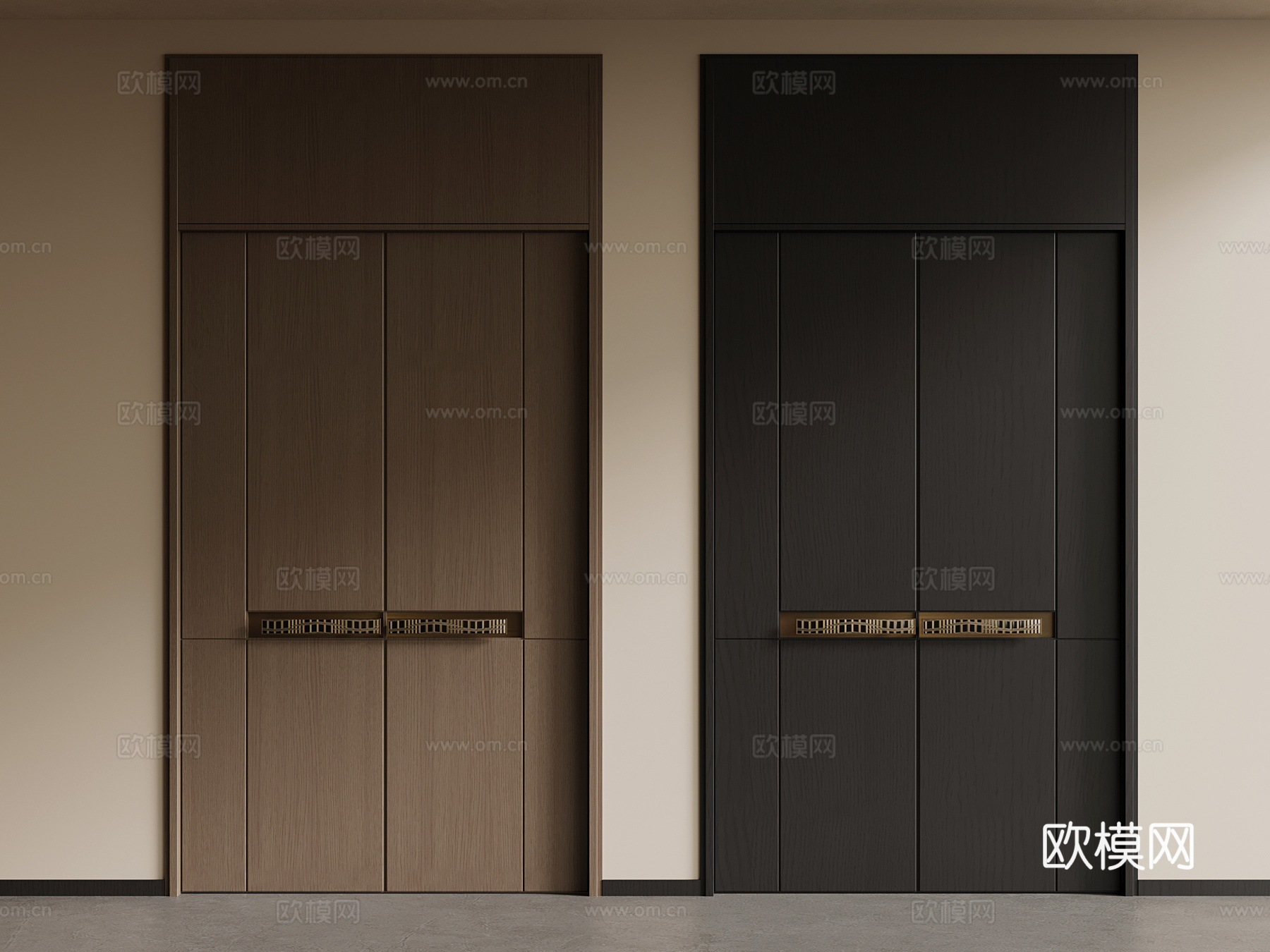 现代双开门su模型