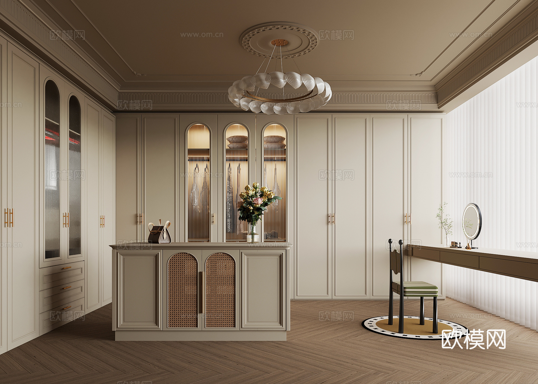 法式衣帽间su模型