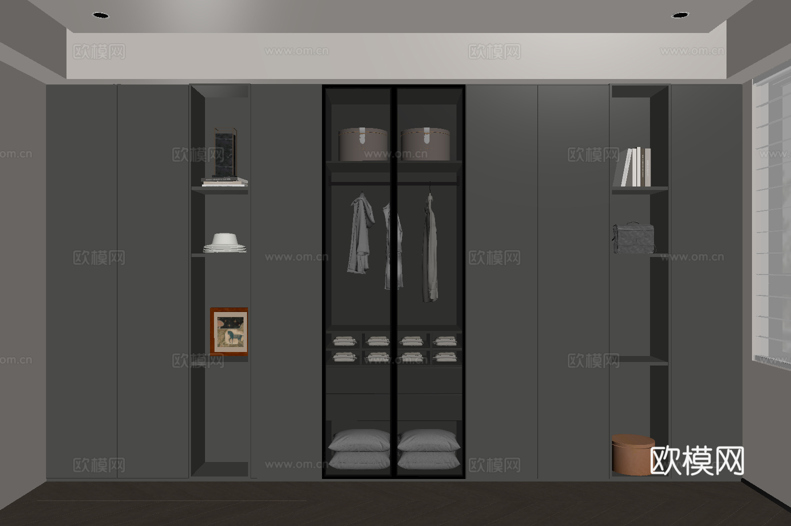 现代衣帽间su模型