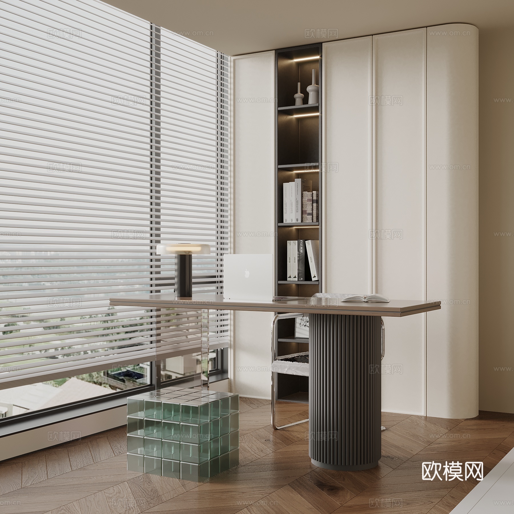 现代小茶台su模型