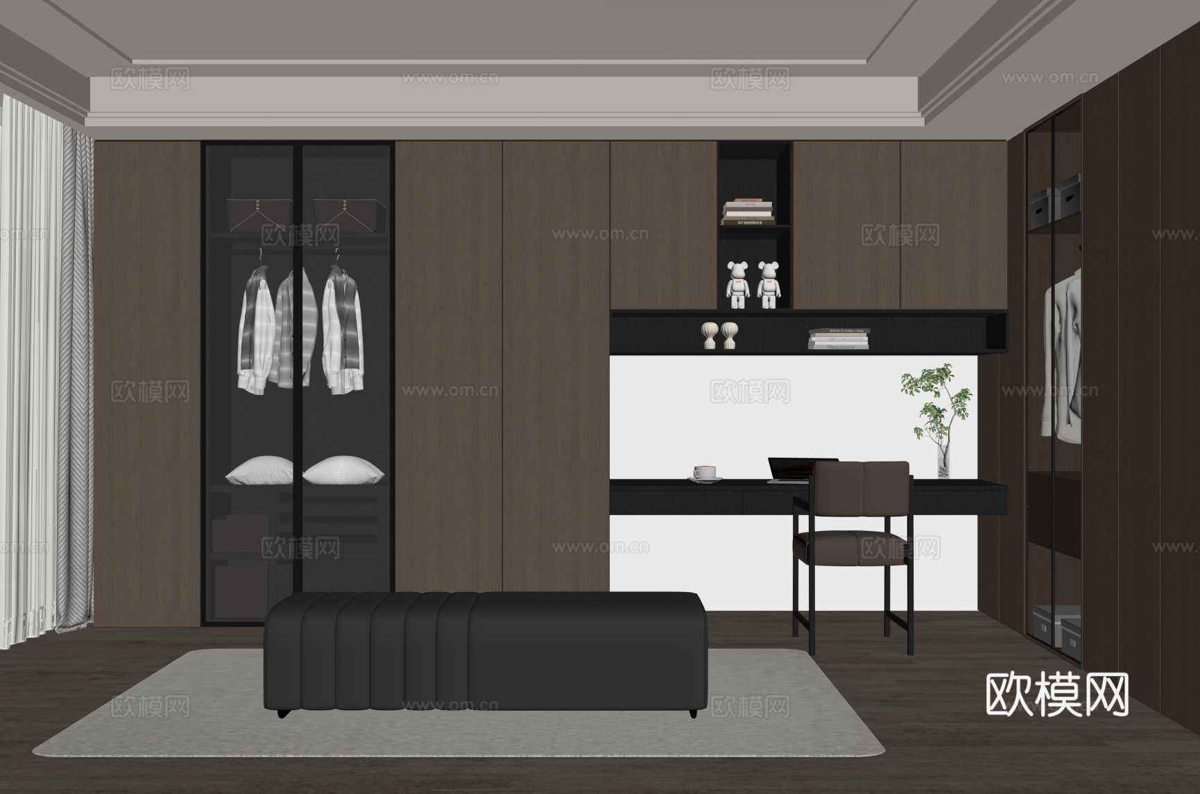 意式衣帽间su模型
