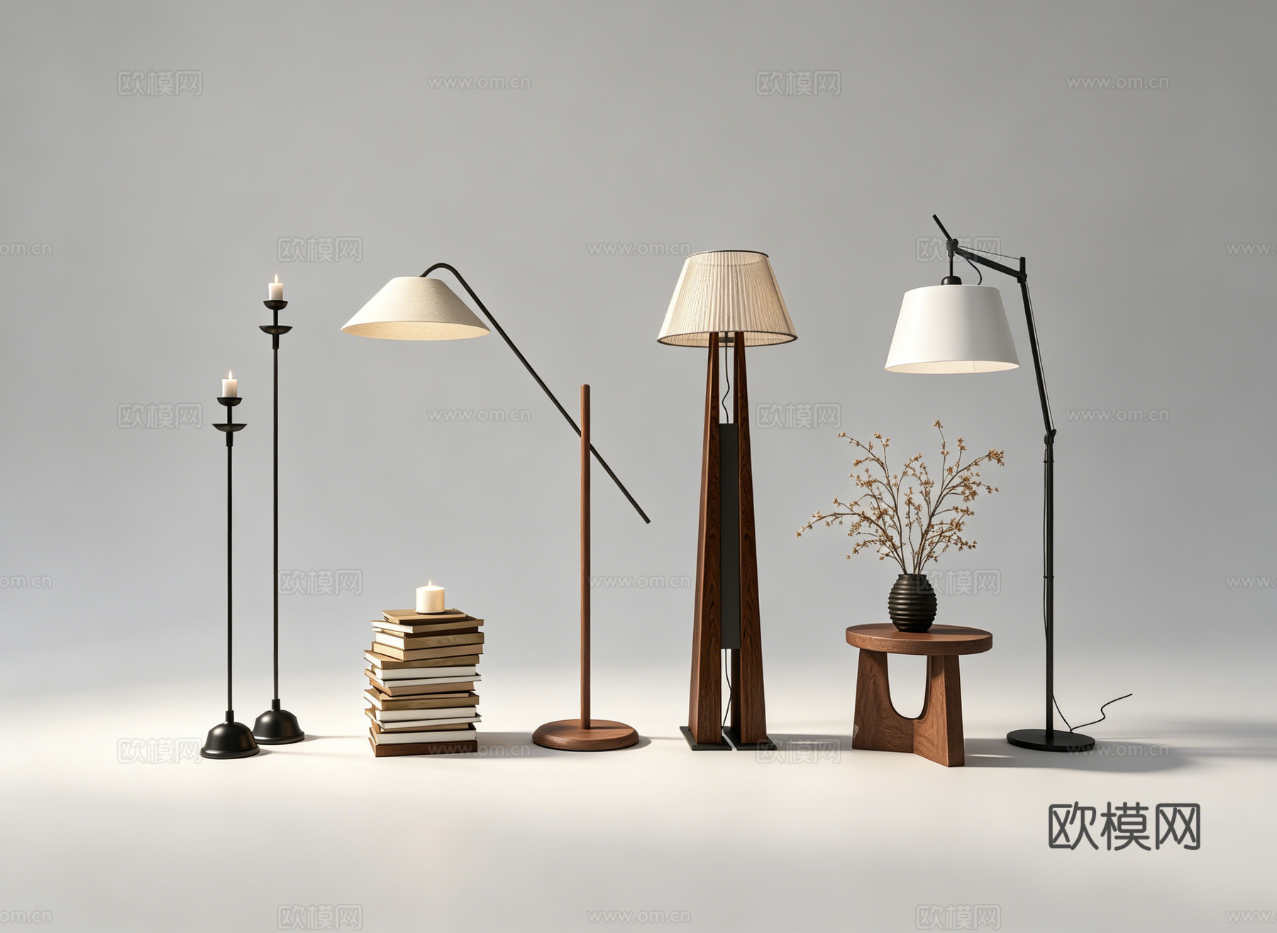 现代落地灯su模型