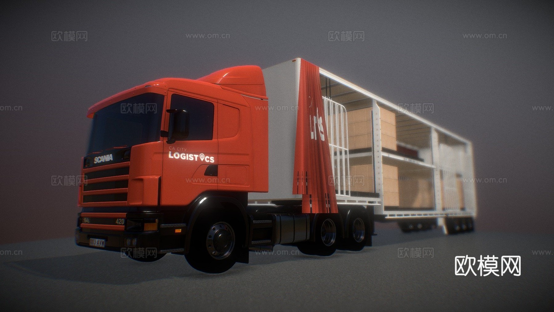 汽车中层甲板拖车su模型