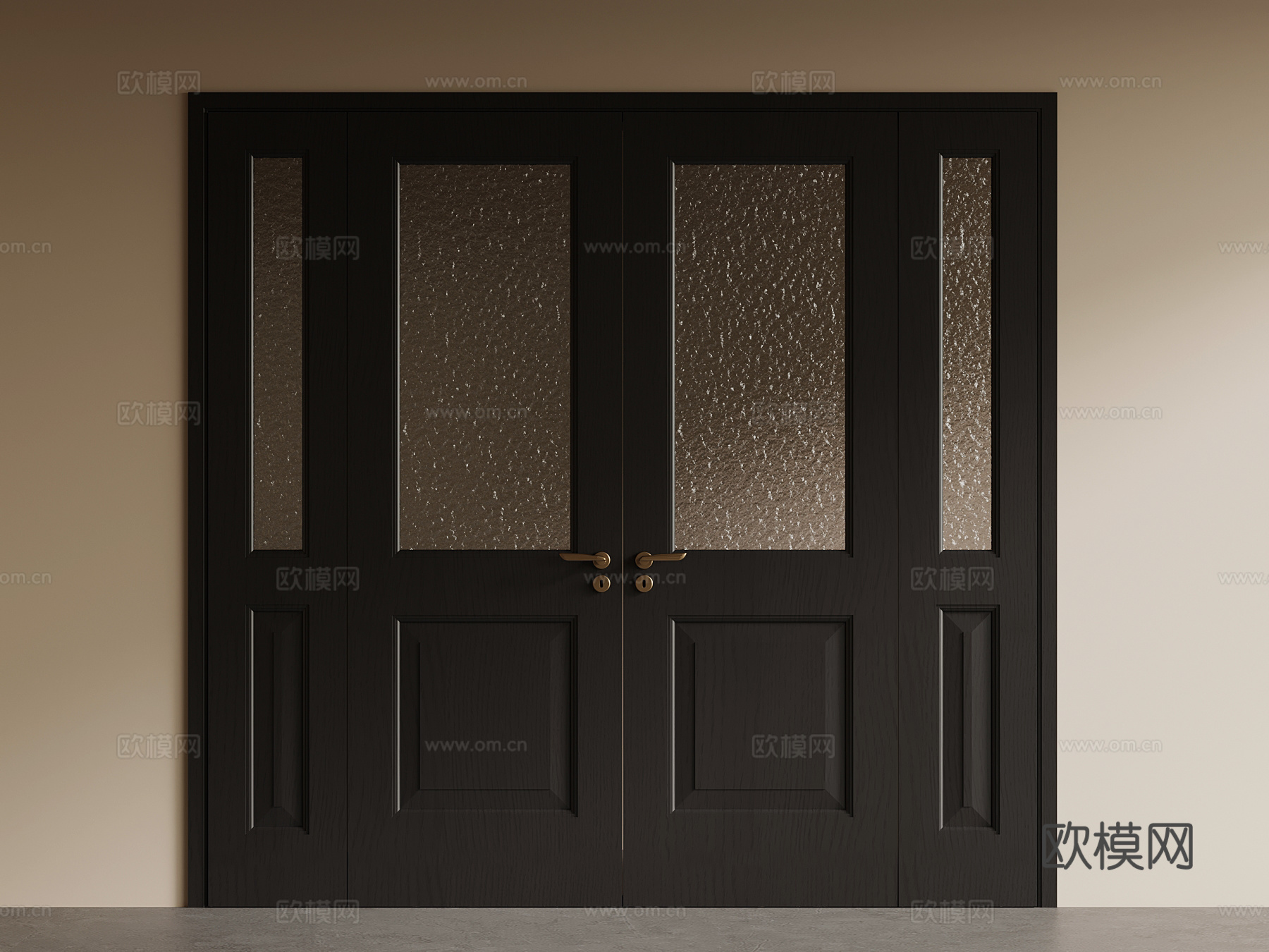 法式双开门 中古风双开门su模型
