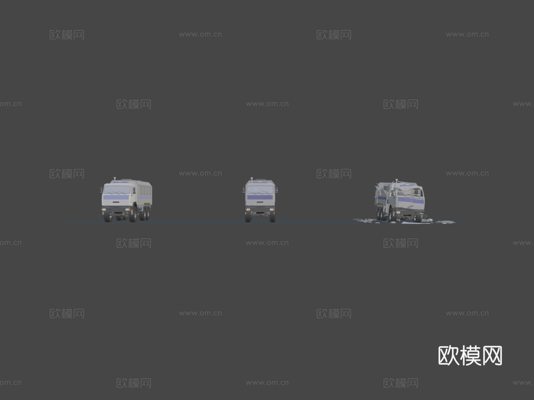 被摧毁的俄罗斯监狱车Autozaksu模型