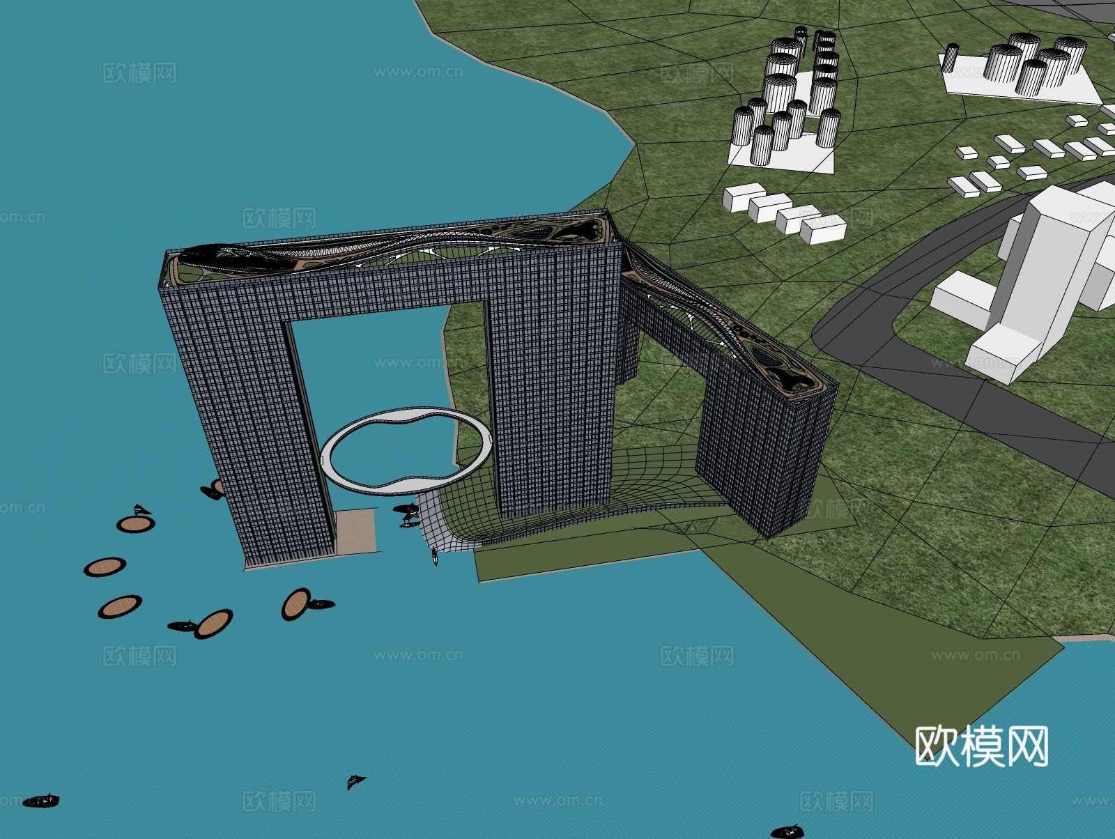 度假酒店高层酒店su模型