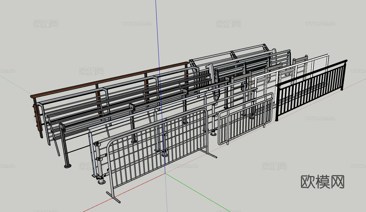 护栏金属护栏su模型