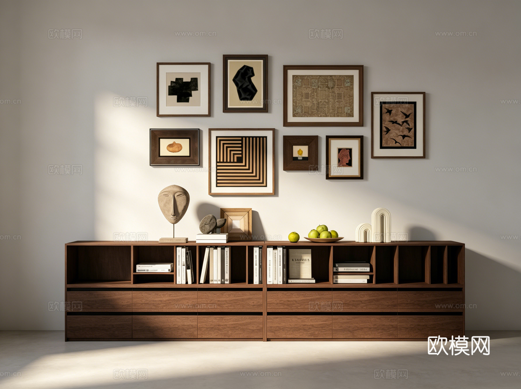 中古风装饰柜su模型