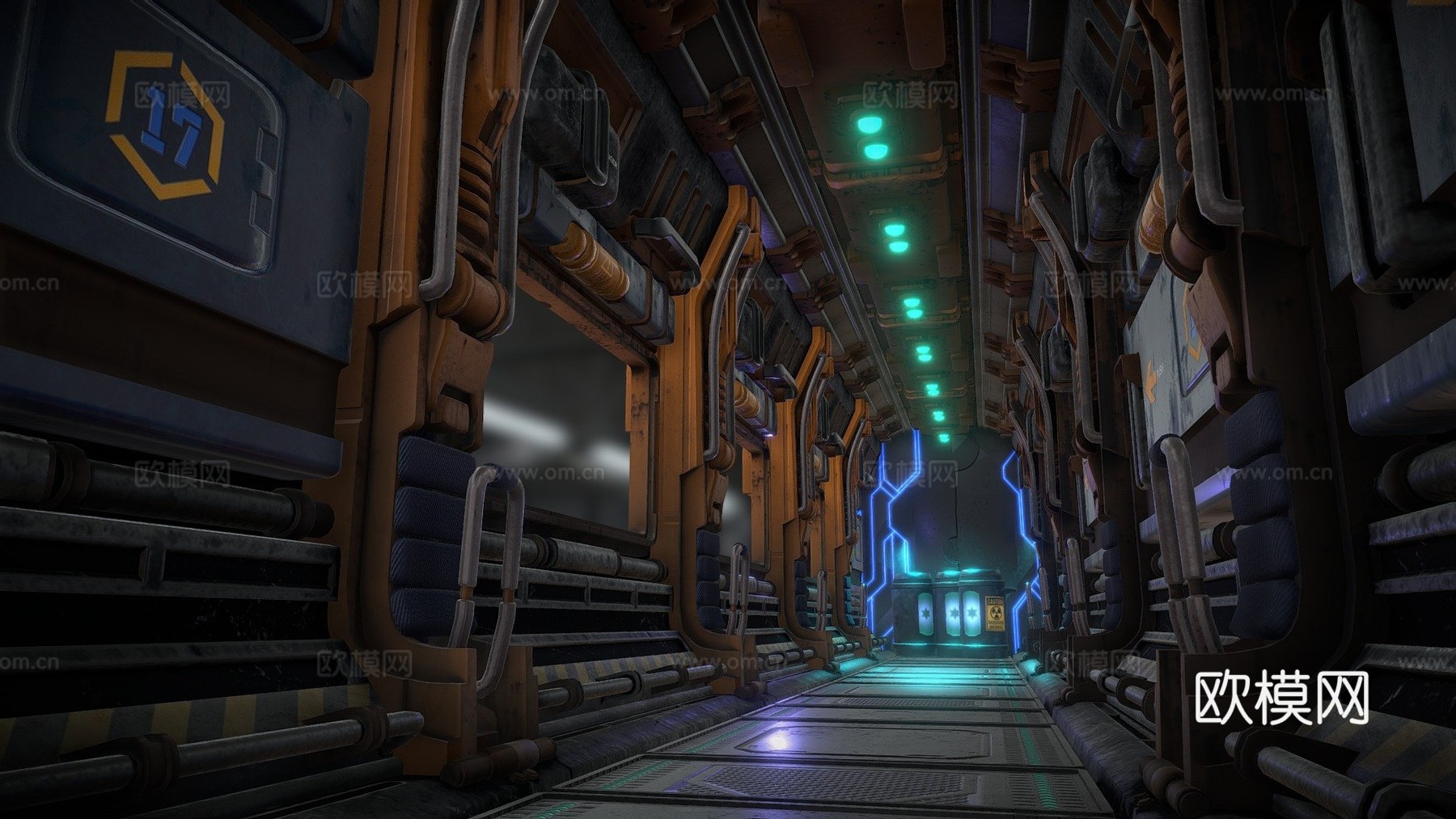 科幻走廊。纹理挑战su模型