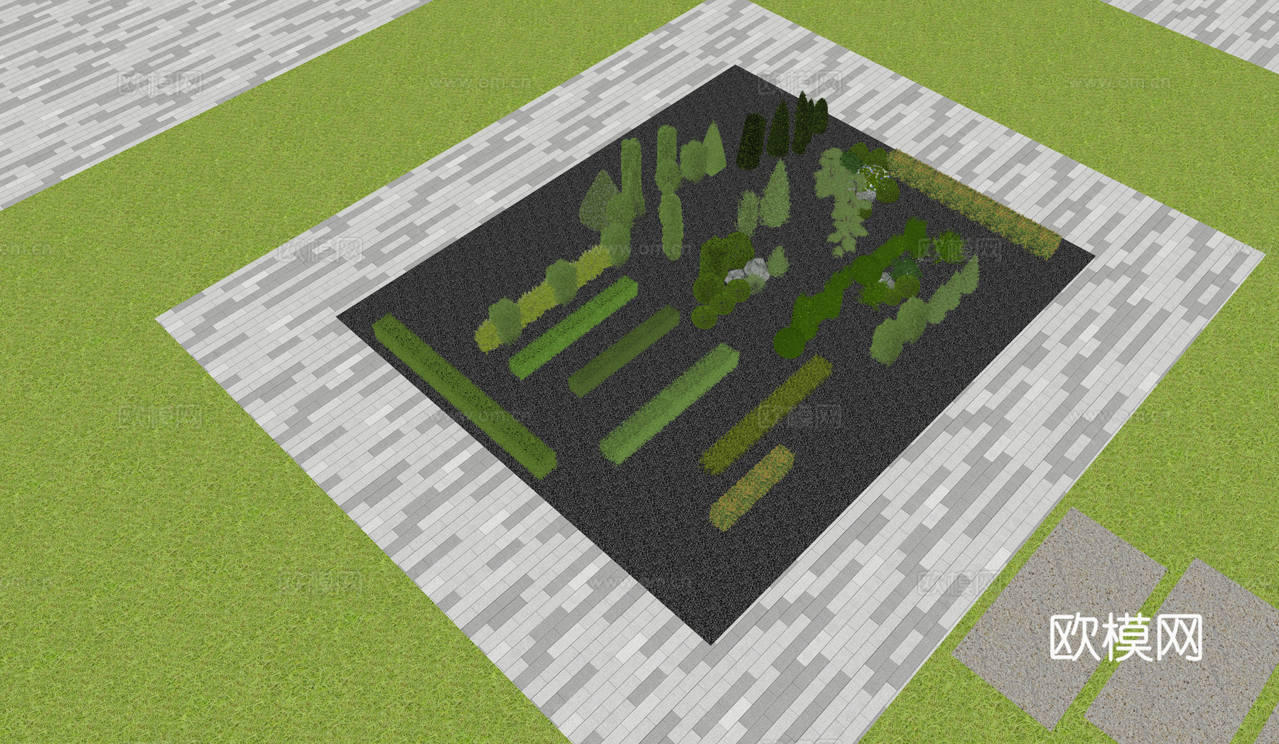 景观植物  绿篱  乔木  灌木su模型