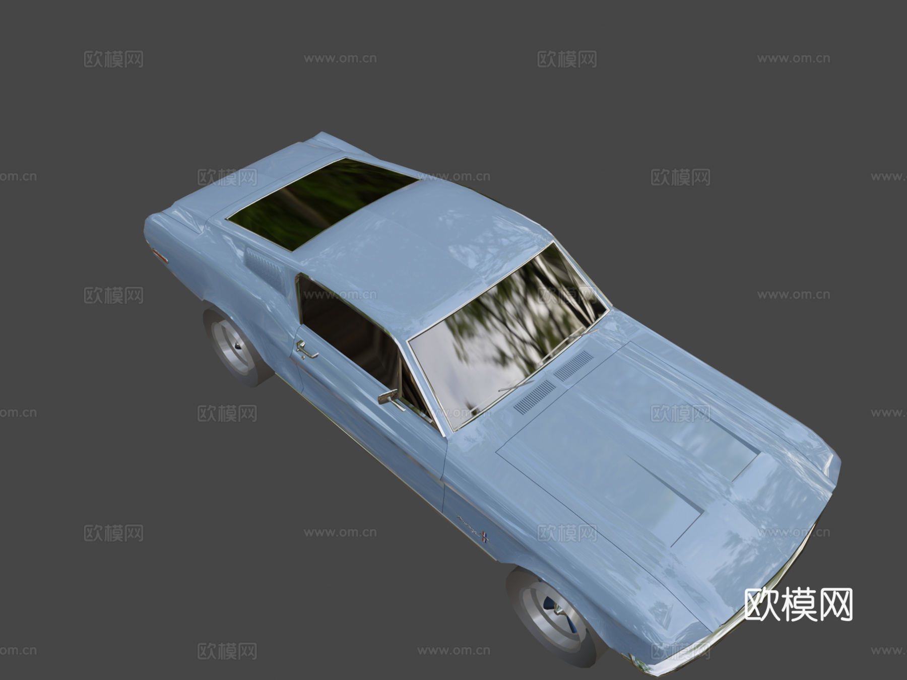 福特野马1968-低多边形su模型