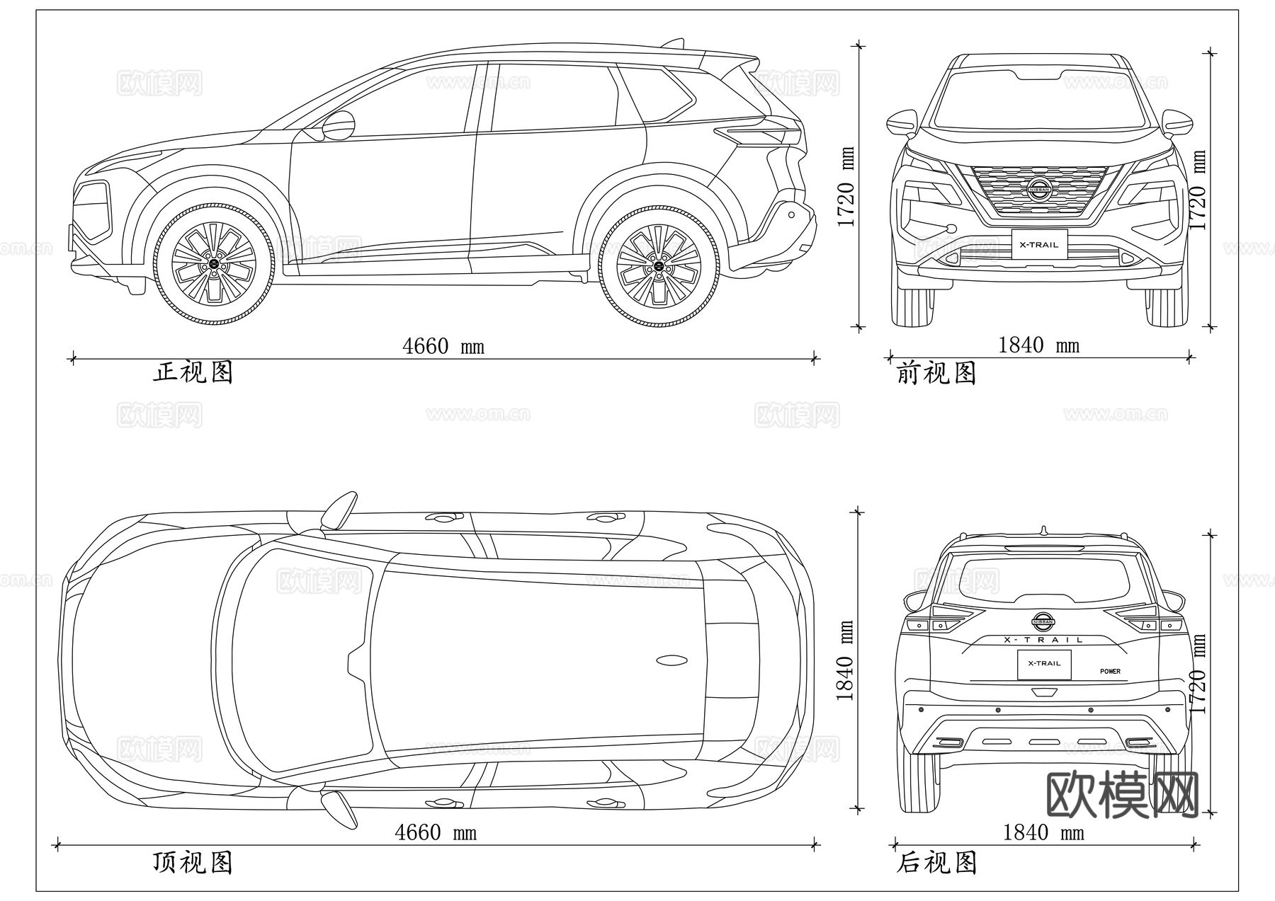 智勇硬汉 四驱城市SUV 家用中型SUV 跨界越野SUVcad施工图
